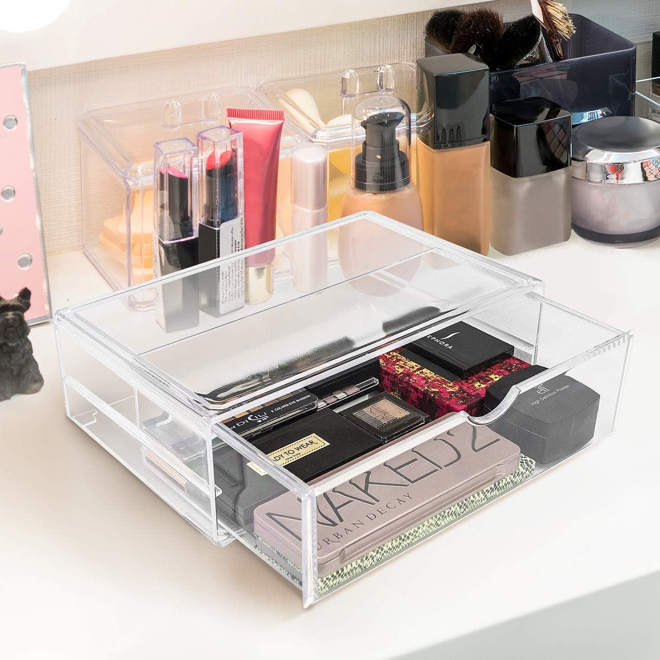 imageSorbus Large Stackable Acrylic Drawers 4 Clear Storage Drawers for Organizing Make up Nail Polish Hair Accessories and Beauty Supplies Makeup Organizer for Vanity Bathroom Organizer Countertop1 Drawer