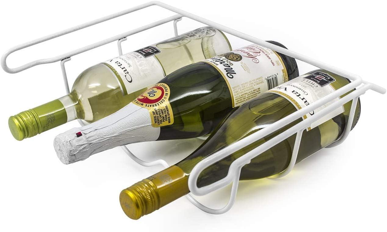 imageSorbus Fridge Wine Rack Refrigerator Bottle Rack Holds 3 Bottles of Your Favorite Wine or Drink Universal Bottle Holder Will Fit Most Fridges